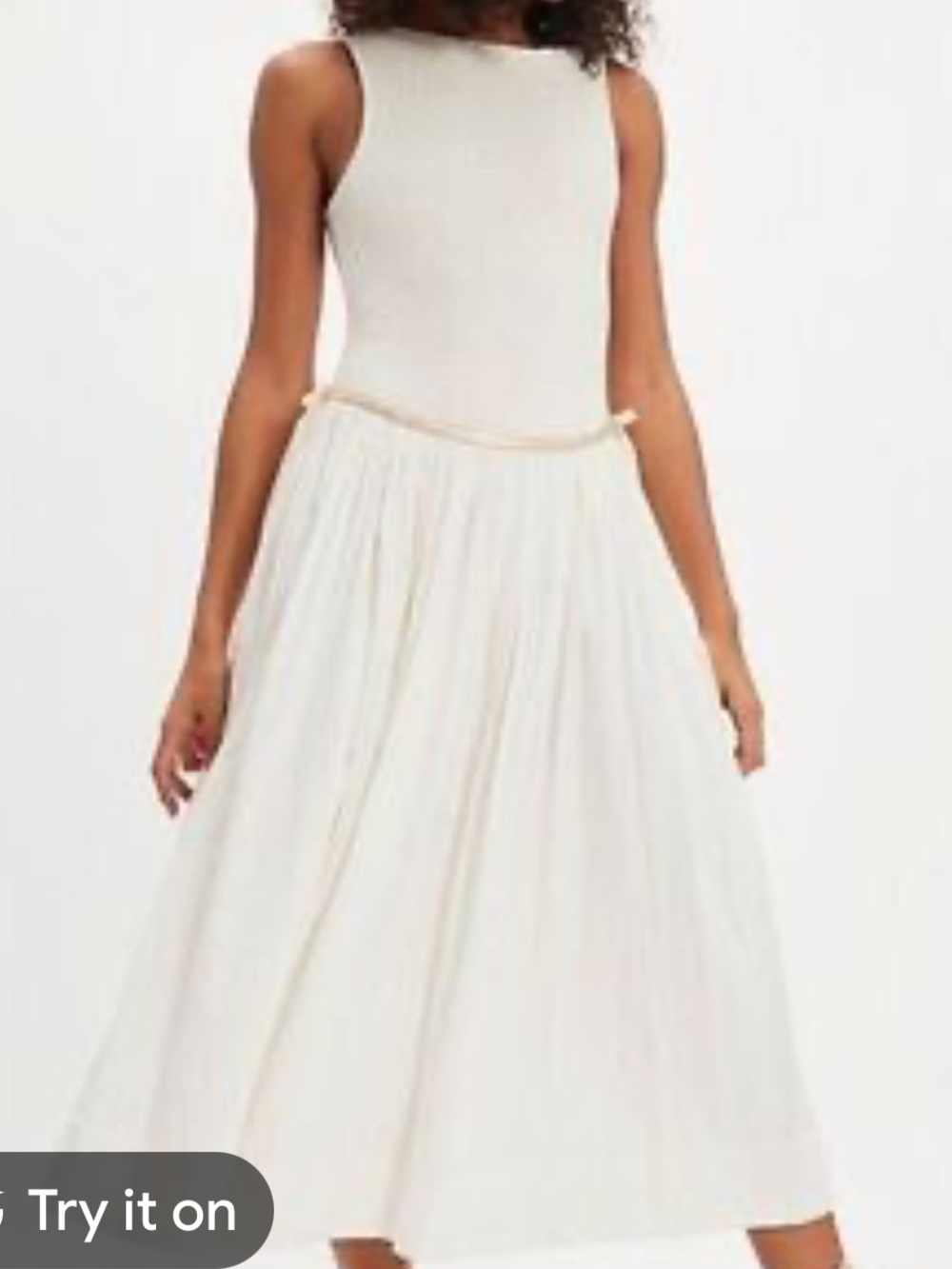 Free‎ People nightingale Cream dress smock back seersucker skirt small